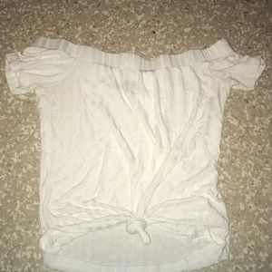 White with stripes off shoulder